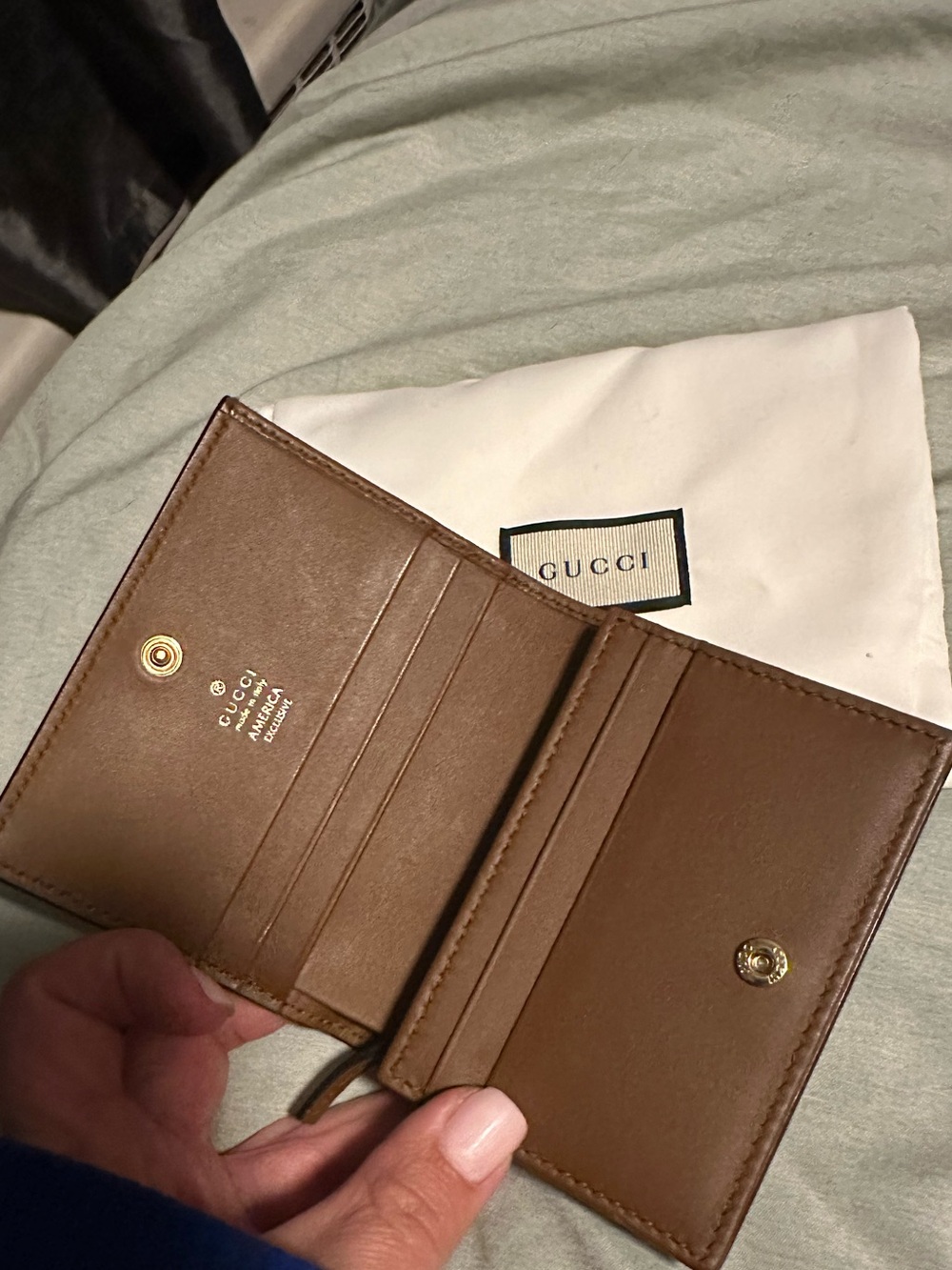 Gucci Brown Leather Card Case Wallet - Picture 2 of 7